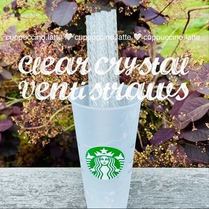🤍NEW🤍Clear Crystal Venti Reusable Straw Set